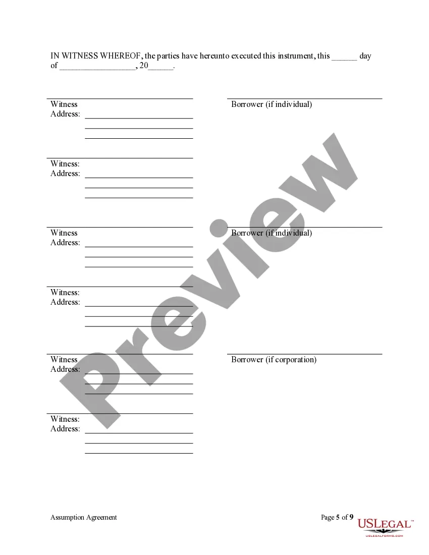 Preview Assumption Agreement of Deed of Trust and Release of Original Mortgagors