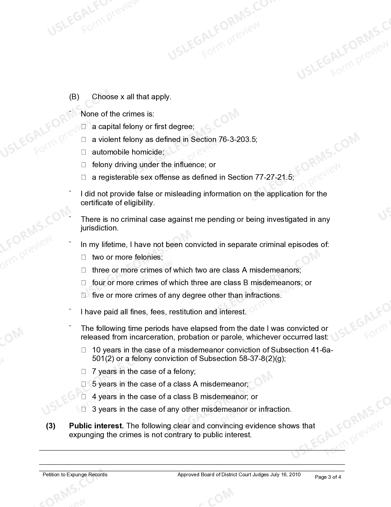 Preview Petition to Expunge Records