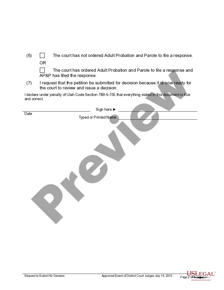 Get Request to Submit for Decision Preview Request to Submit for Decision