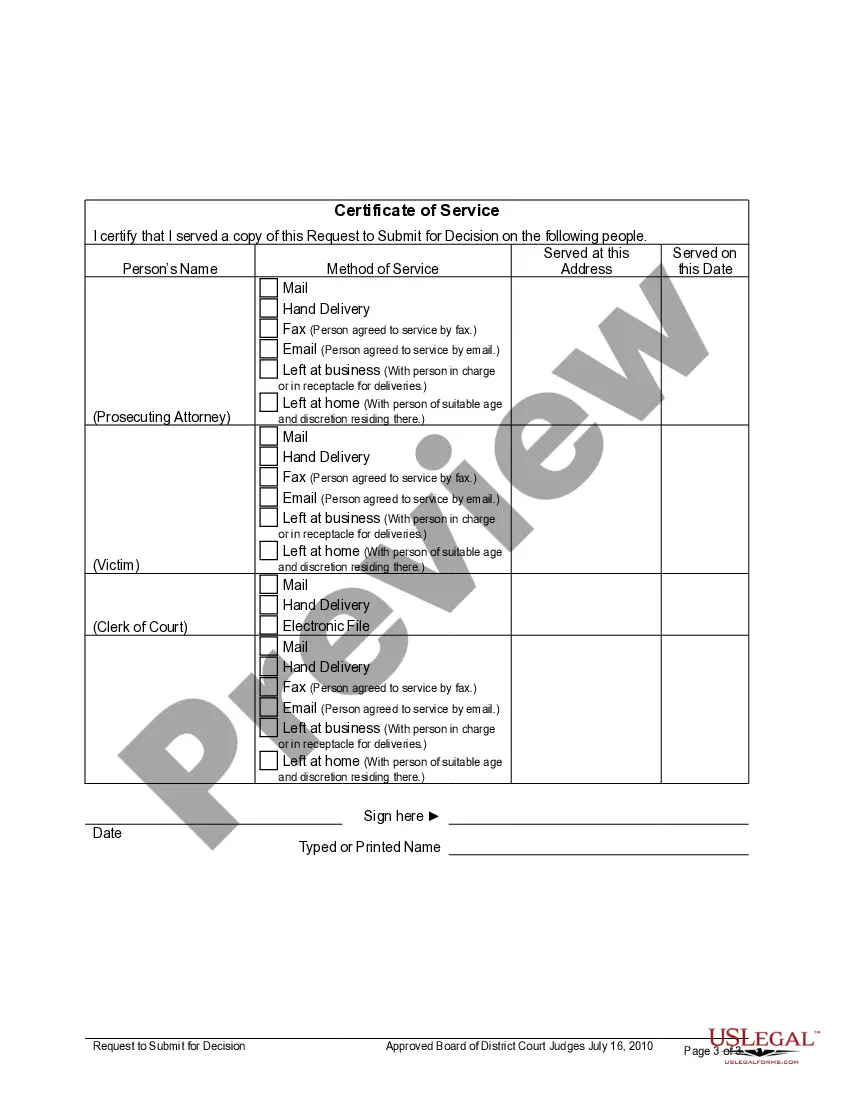 Get Request to Submit for Decision Preview Request to Submit for Decision