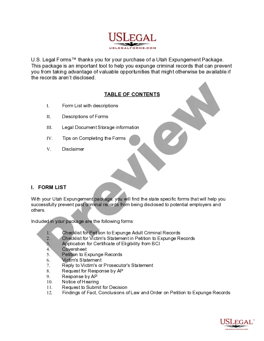 Get Utah Expungement Package Preview Utah Expungement Package