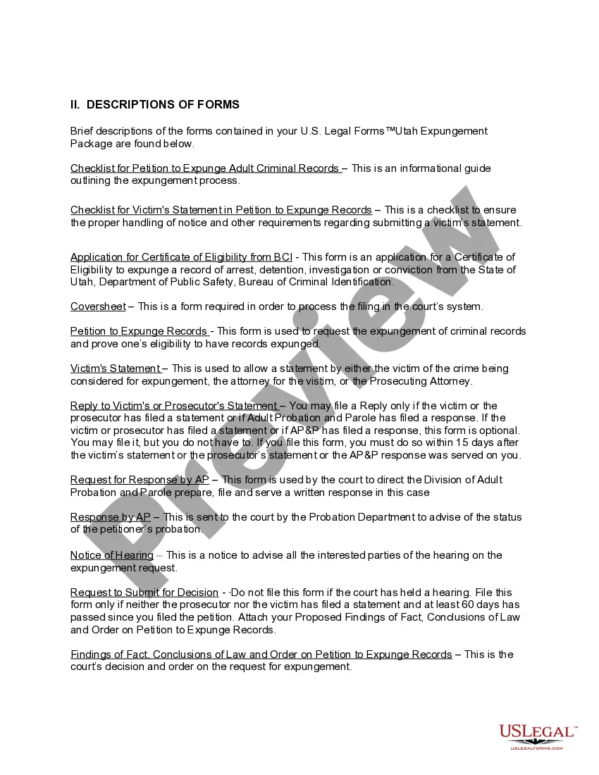 Get Utah Expungement Package Preview Utah Expungement Package