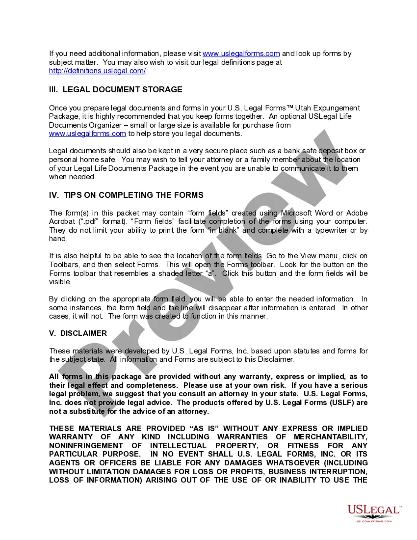 Get Utah Expungement Package Preview Utah Expungement Package
