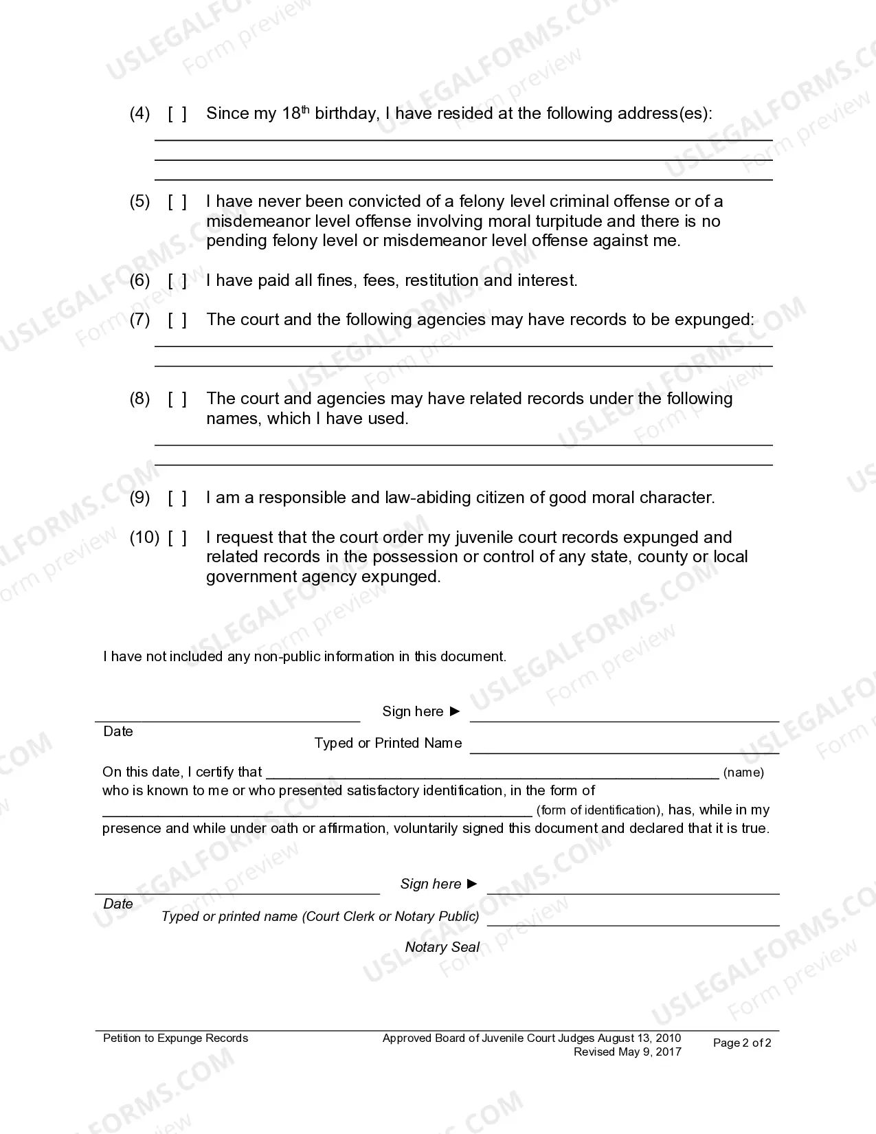 Preview Utah Petition to Expunge Juvenile Records