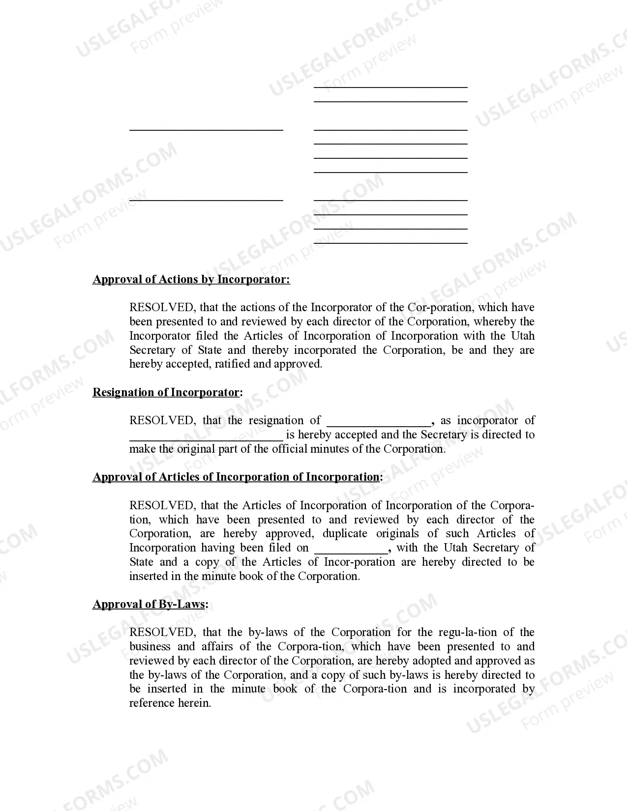 Preview Minutes for Organizational Meeting