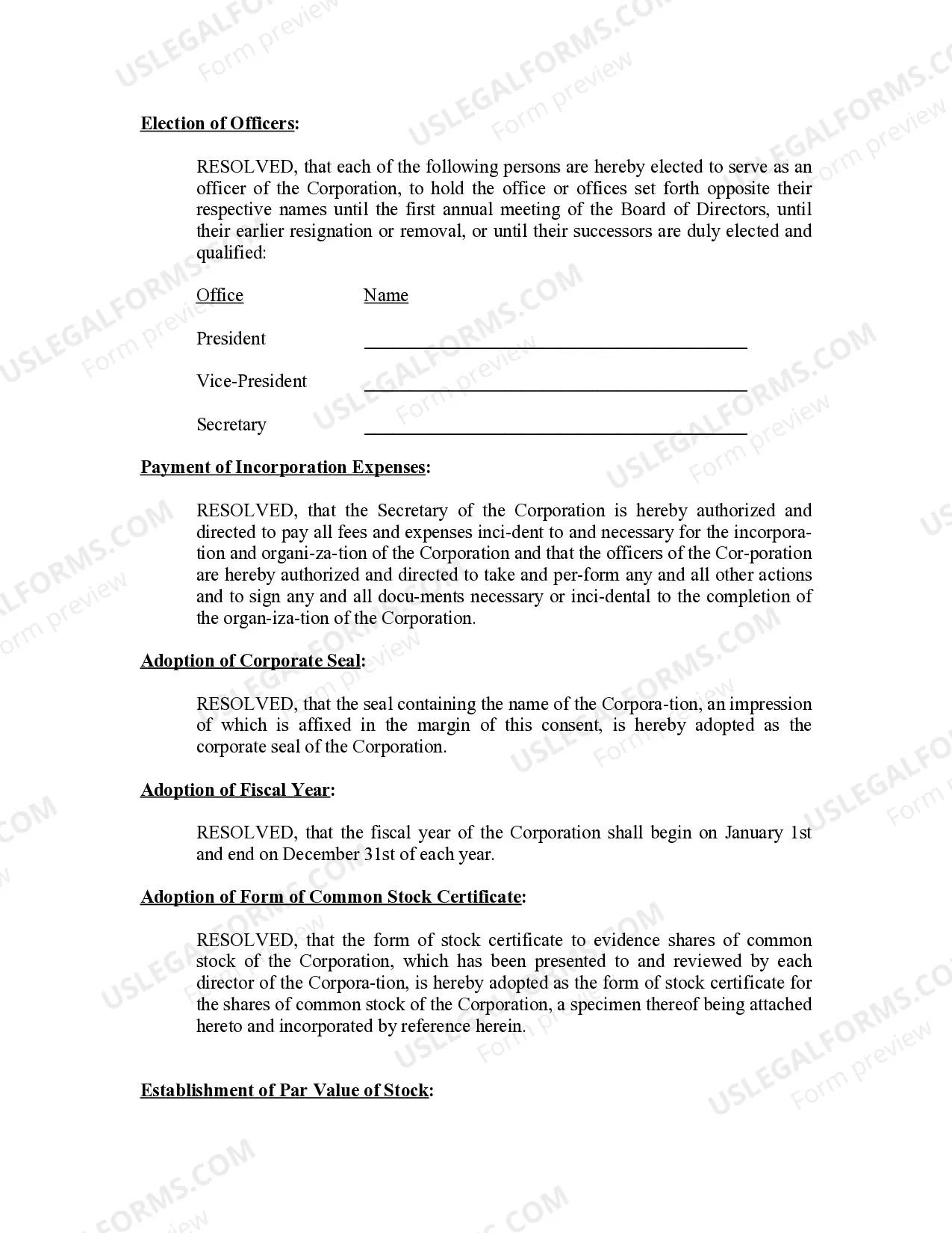 Preview Minutes for Organizational Meeting