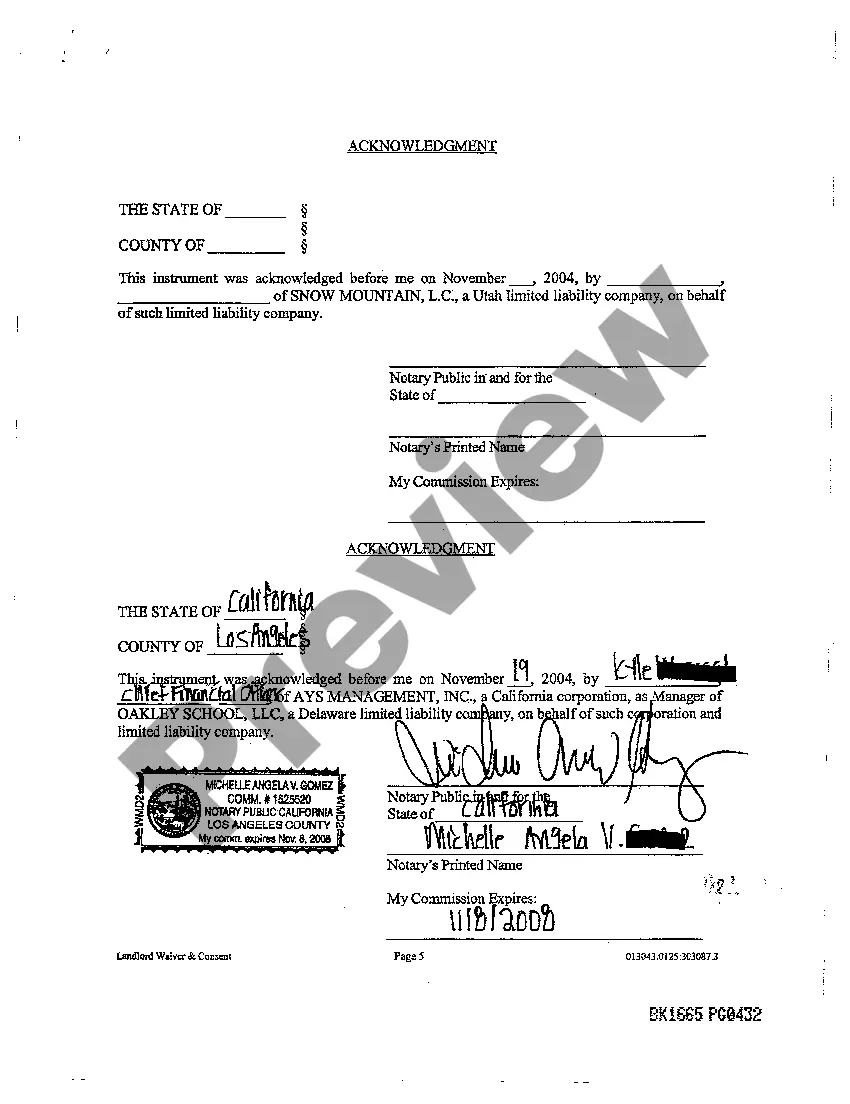 Preview Landlord's Waiver and Consent to Assignment of Leasehold Interest