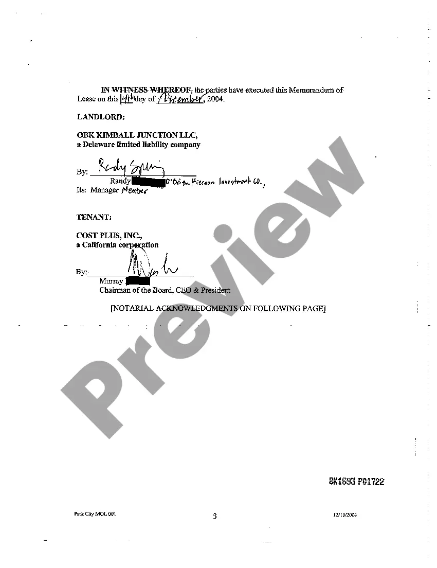 Preview Memorandum of Lease