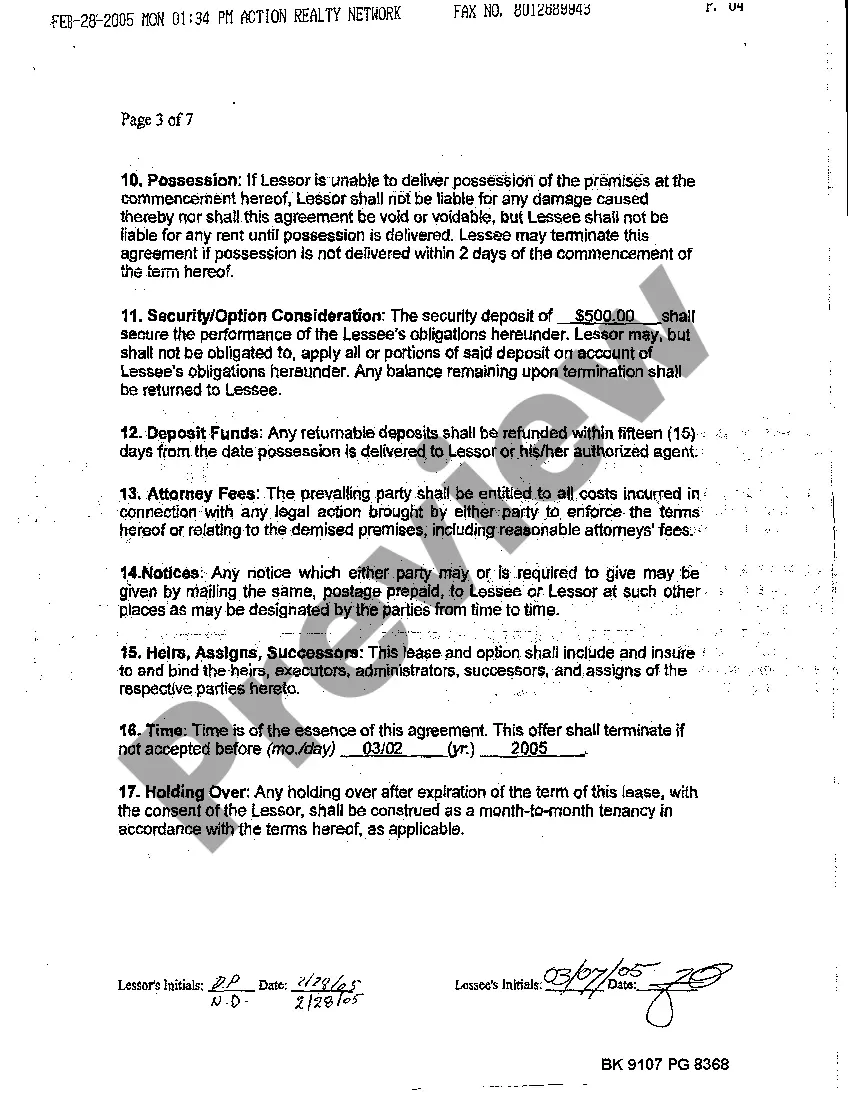 Preview Residential Lease With Option To Purchase - Lease or Rent to Own