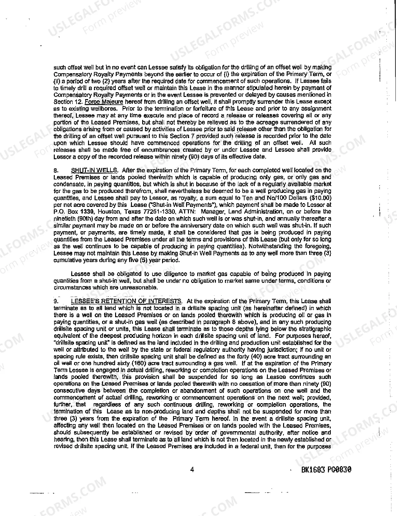 Preview Oil and Gas Lease