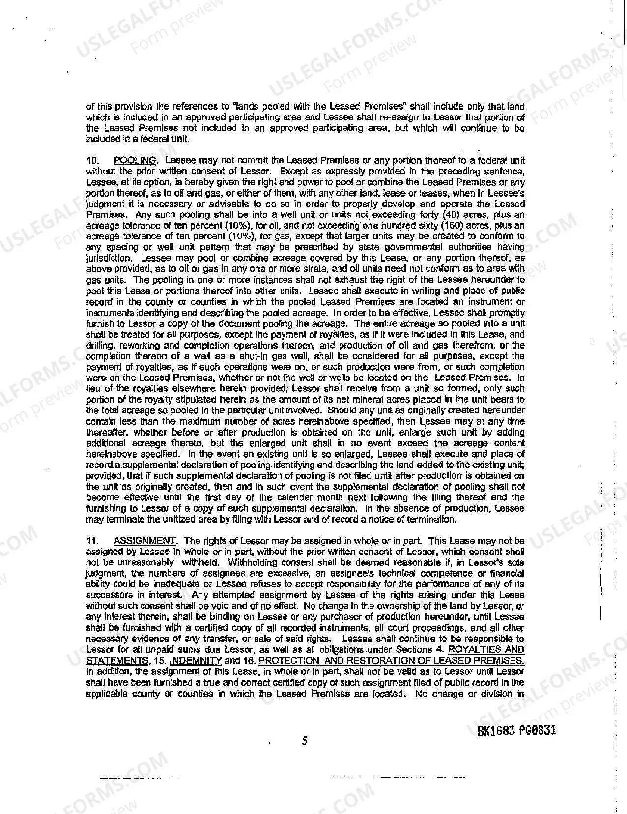 Preview Oil and Gas Lease