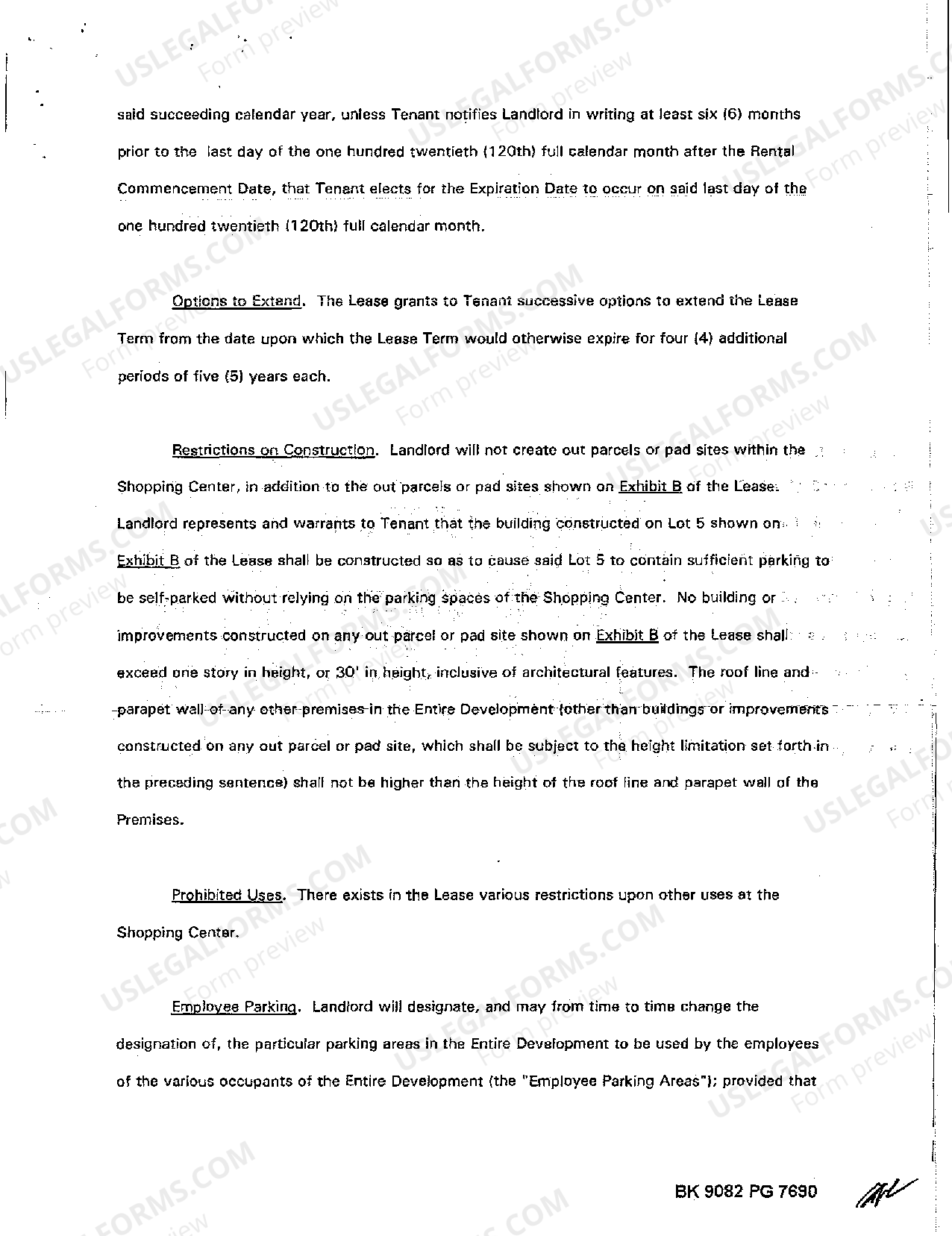 Utah Memorandum of Shopping Center Lease US Legal Forms