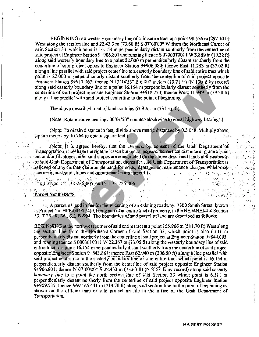 Preview Judgment and Final Order of Condemnation