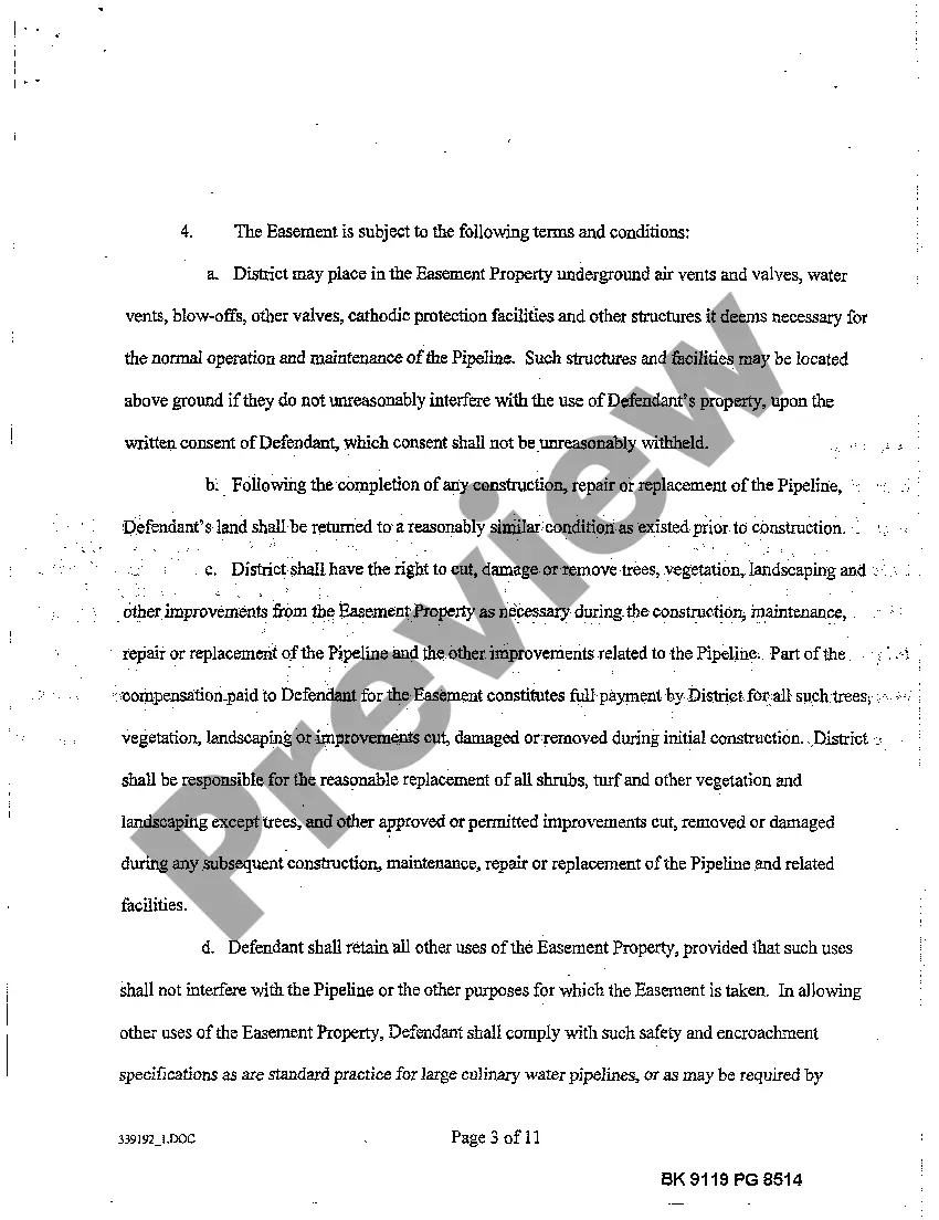 Preview Final Order of Condemnation