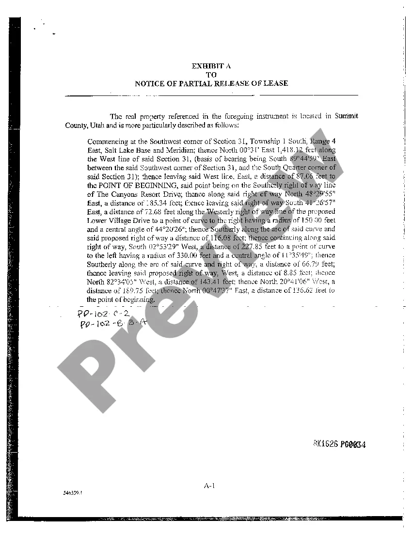 Preview Notice of Partial Release of Ground Lease