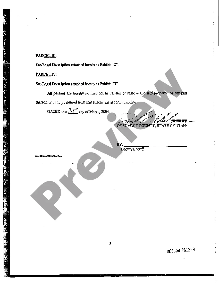 Preview Writ of Attachment