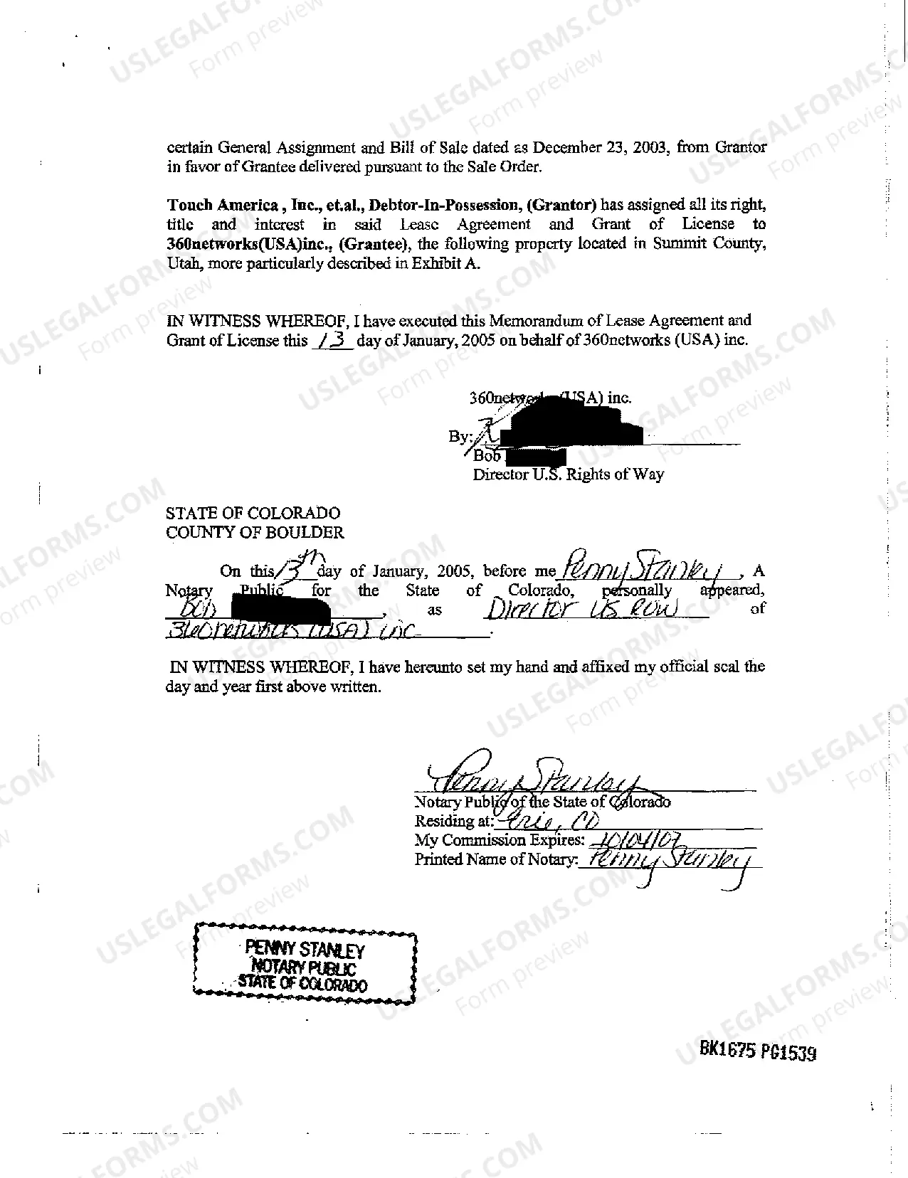 Preview Memorandum of Lease Agreement and Grant of License regarding Bankruptcy
