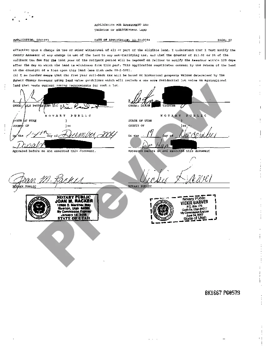 Preview Application for Assessment and Taxation of Agriculture Land