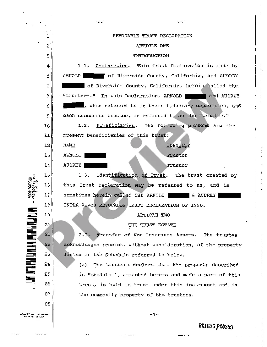 Preview Affidavit - Death of Trustees