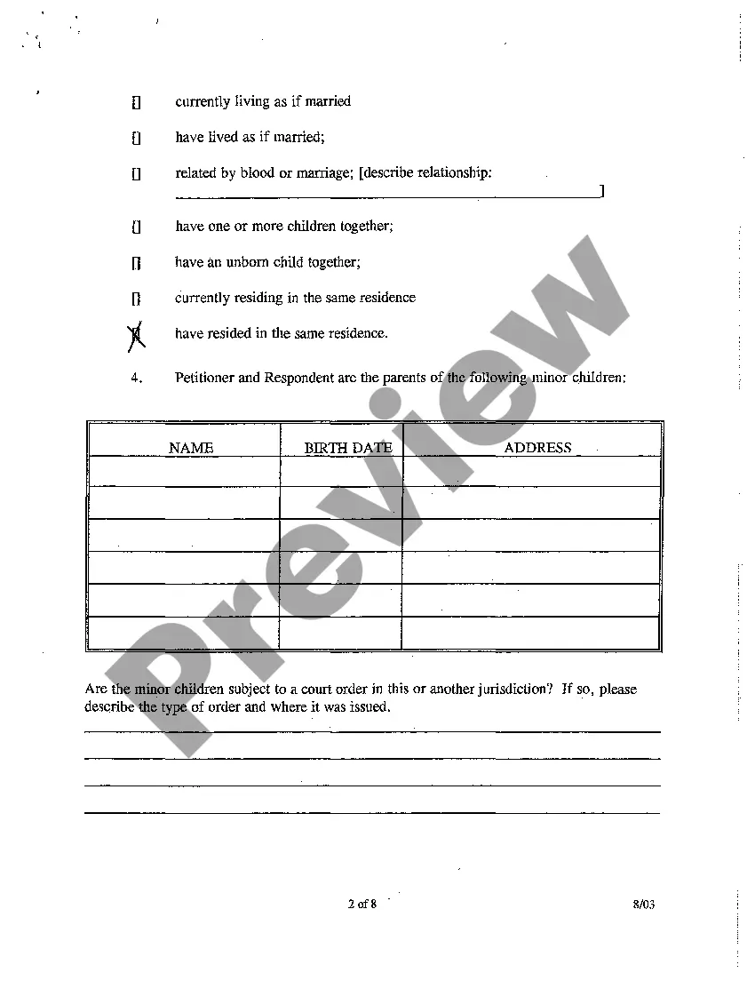 Get Verified Petition for Protective Order Preview Verified Petition for Protective Order