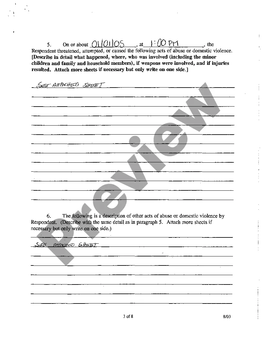 Get Verified Petition for Protective Order Preview Verified Petition for Protective Order