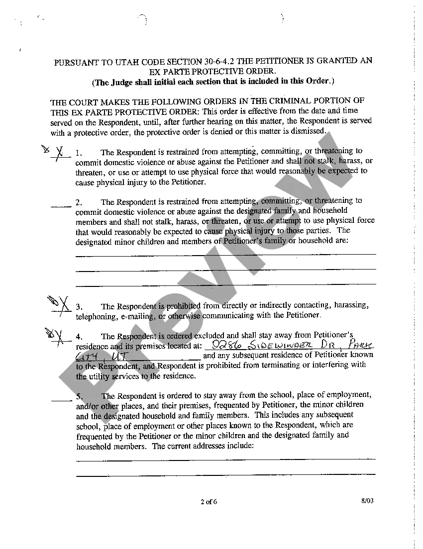 Get Ex Parte Protective Order Preview Ex Parte Protective Order