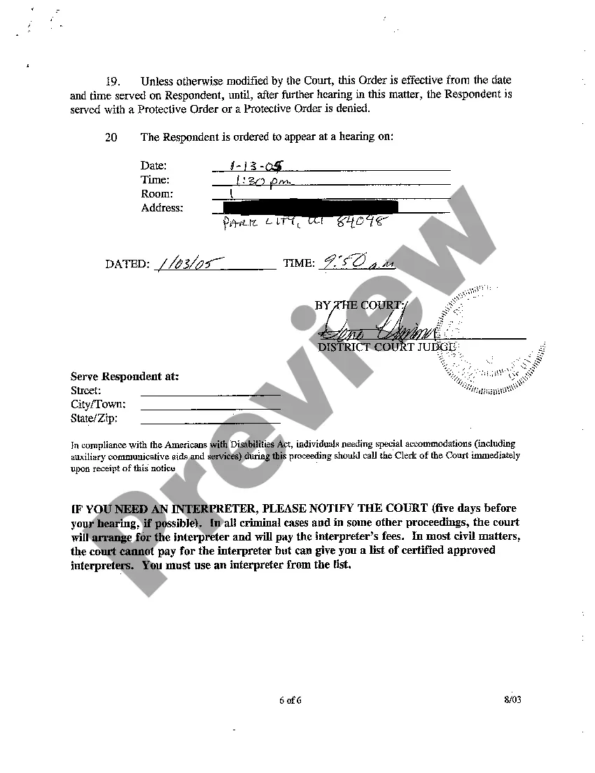 Get Ex Parte Protective Order Preview Ex Parte Protective Order