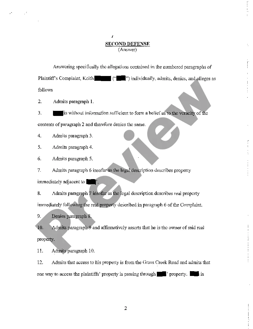 Get A02 Answer to Complaint for Trespassing and to Quiet Title Preview A02 Answer to Complaint for Trespassing and to Quiet Title