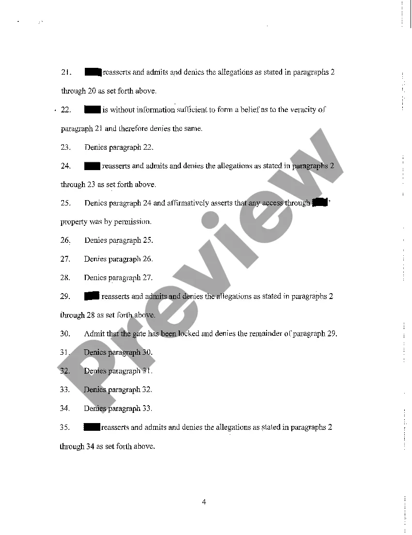 Get A02 Answer to Complaint for Trespassing and to Quiet Title Preview A02 Answer to Complaint for Trespassing and to Quiet Title