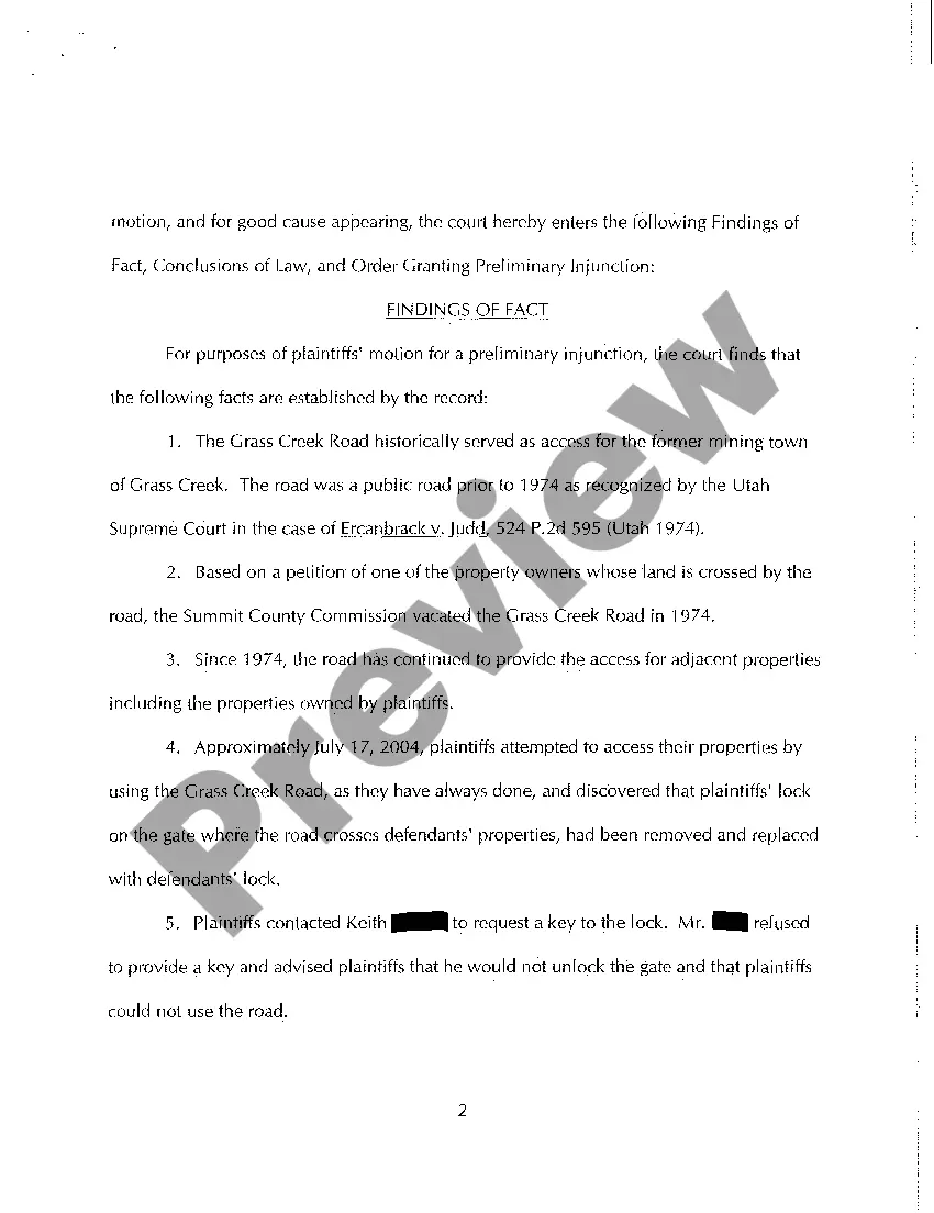 Get A10 Findings of Fact, Conclusions of Law, and Order Granting Preliminary Injunction Preview A10 Findings of Fact, Conclusions of Law, and Order Granting Preliminary Injunction