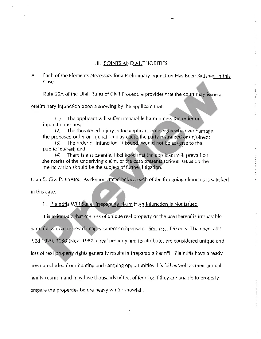 Get A04 Memorandum of Points and Authorities in Support of Motion for Temporary Restraining Order and Preliminary Injunction Preview A04 Memorandum of Points and Authorities in Support of Motion for Temporary Restraining Order and Preliminary Injunction