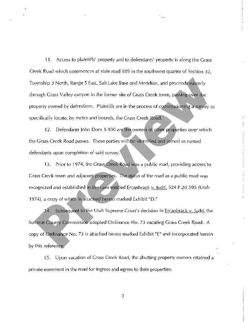 Preview A01 Complaint for Trespassing and to Quiet Title