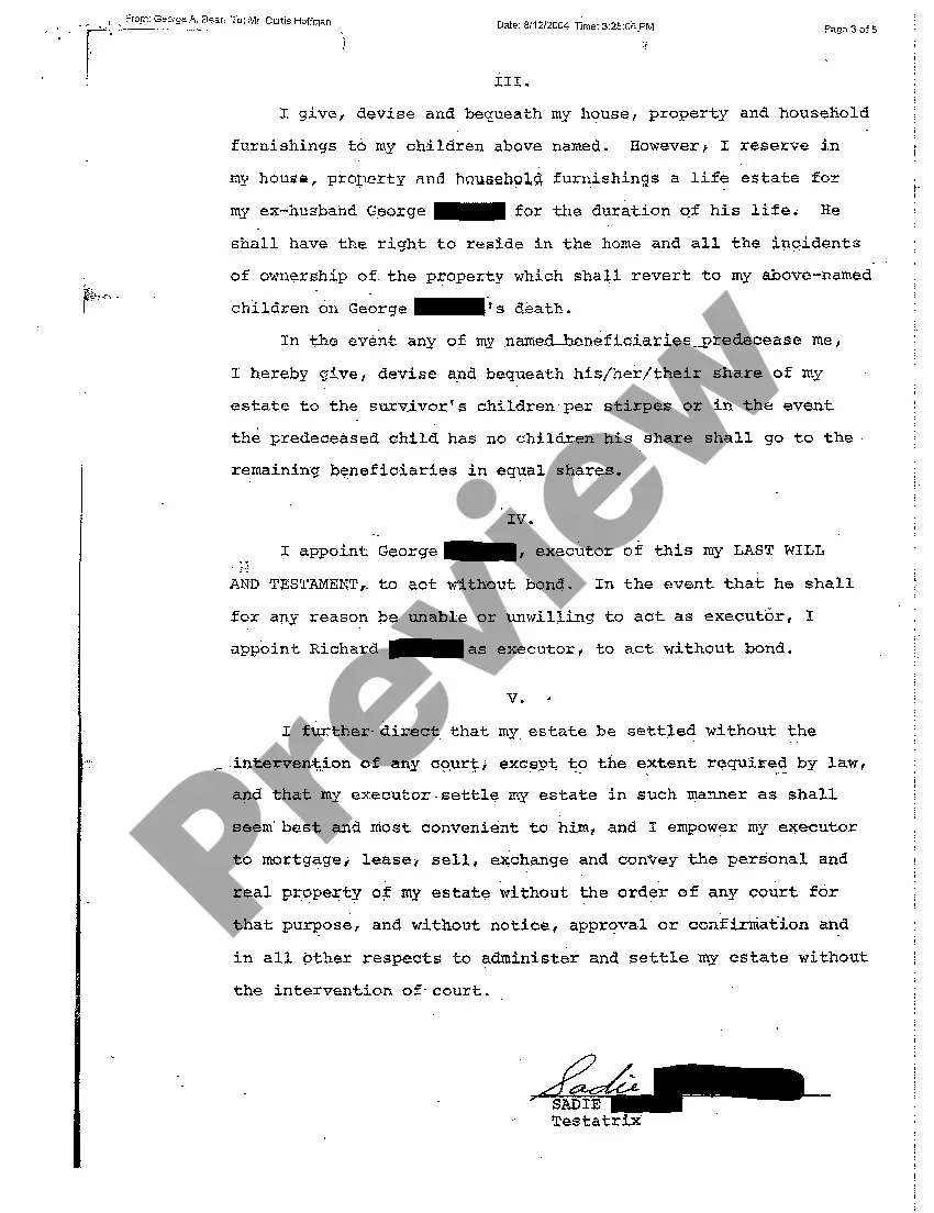 Preview A06 Exhibit C Will