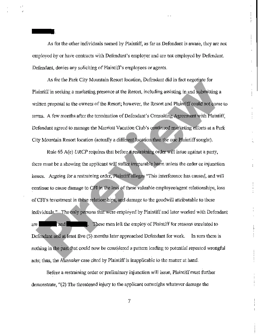 Preview A05 Defendant's Memorandum in Opposition to Plaintiff's Application for Temporary Restraining Order and Preliminary Injunction
