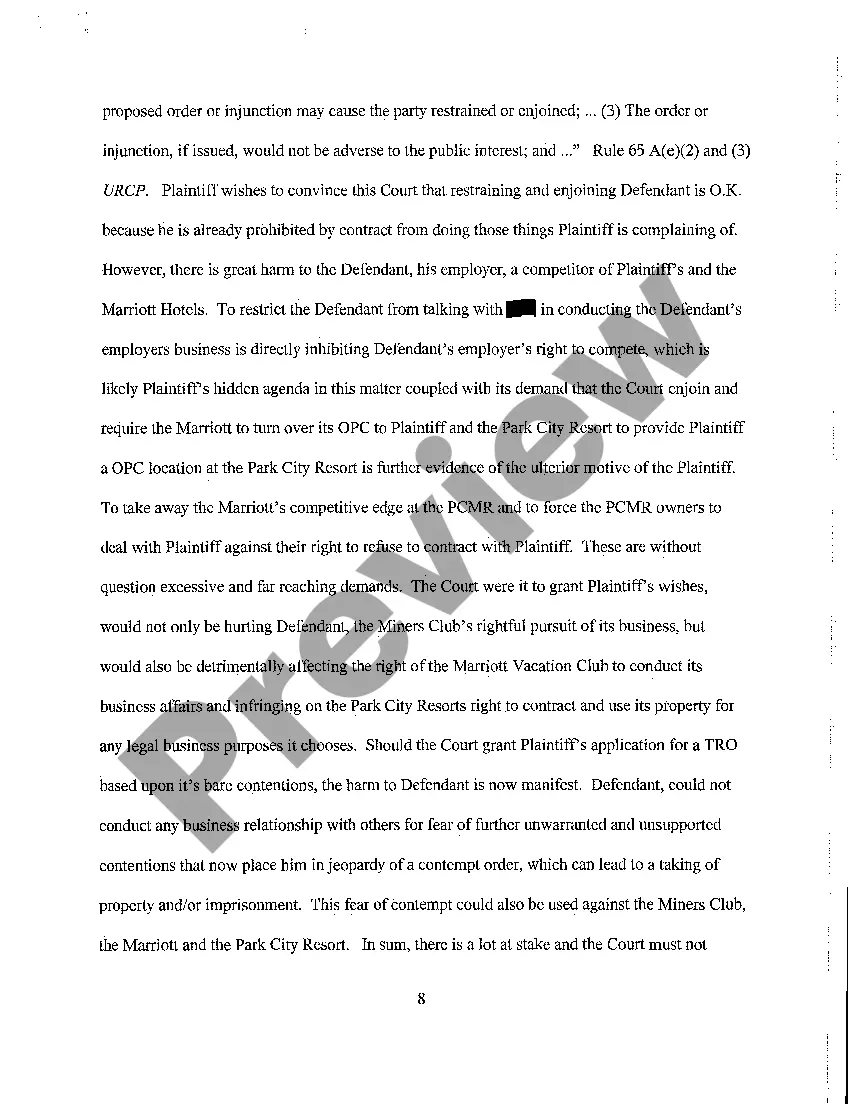 Preview A05 Defendant's Memorandum in Opposition to Plaintiff's Application for Temporary Restraining Order and Preliminary Injunction