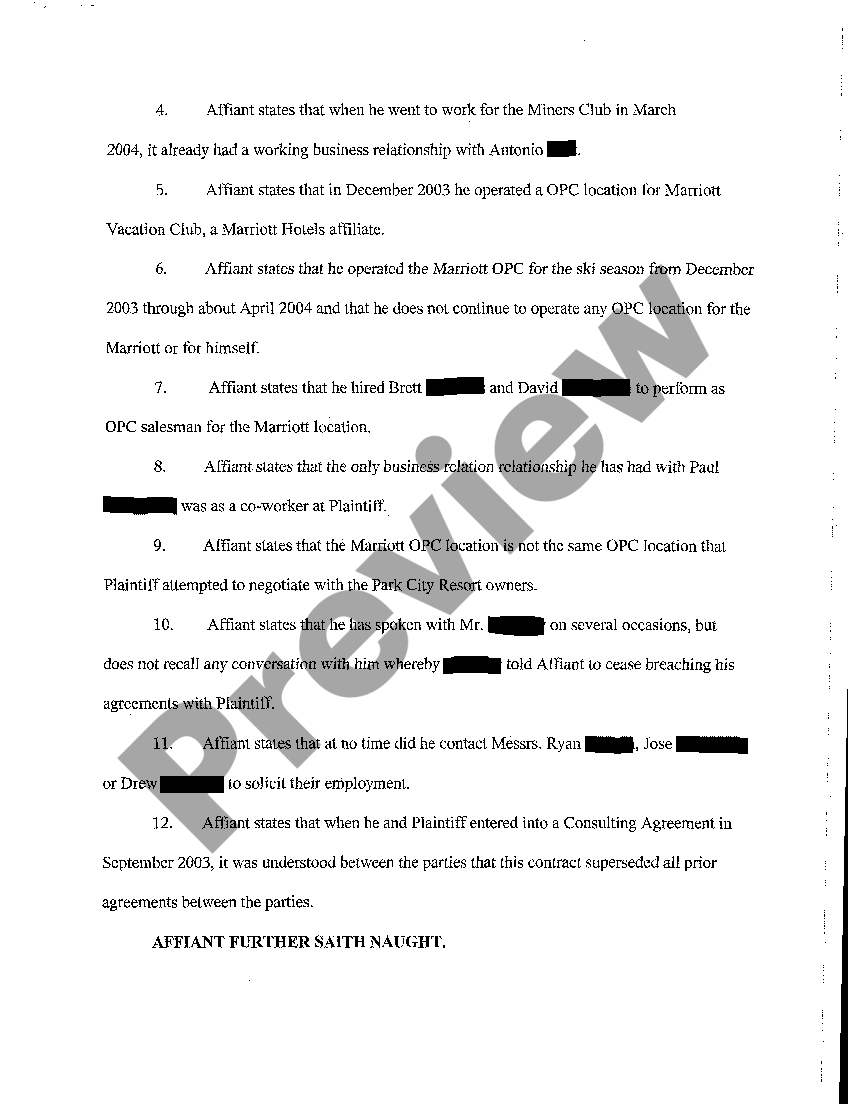 Utah Affidavit US Legal Forms