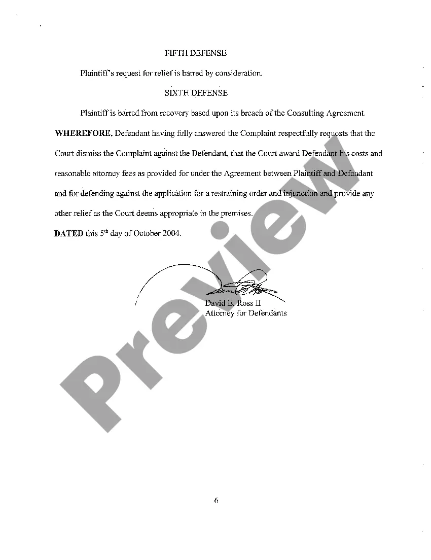 Get A02 Answer to Complaint regarding Noncompete Agreement Preview A02 Answer to Complaint regarding Noncompete Agreement
