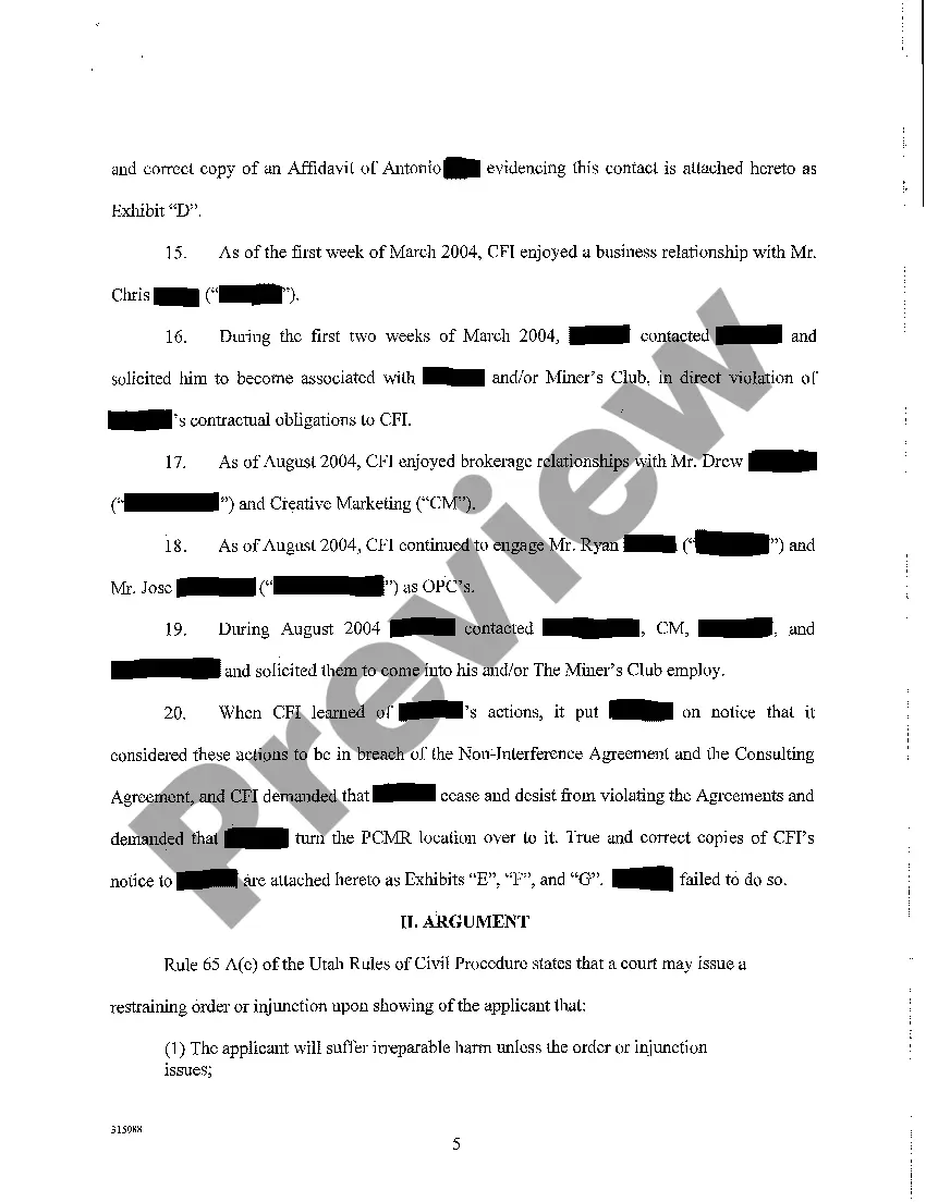 Preview A04 Memorandum in Support of Application for Temporary Restraining Order and Preliminary Injunction