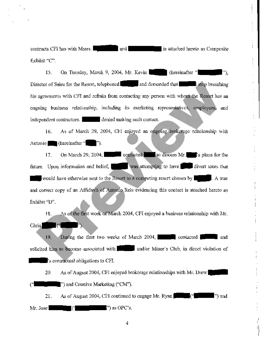 Get A01 Verified Complaint regarding Noncompete Agreement Preview A01 Verified Complaint regarding Noncompete Agreement