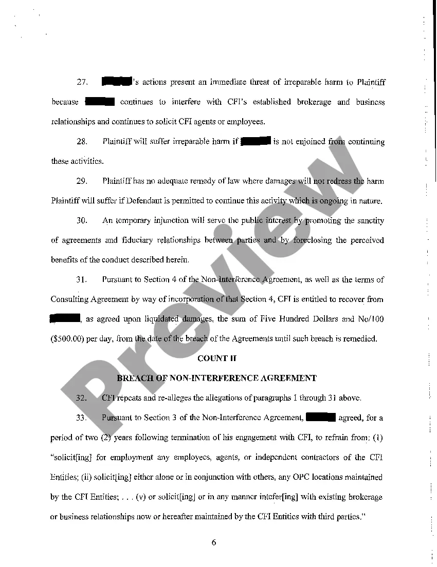 Get A01 Verified Complaint regarding Noncompete Agreement Preview A01 Verified Complaint regarding Noncompete Agreement
