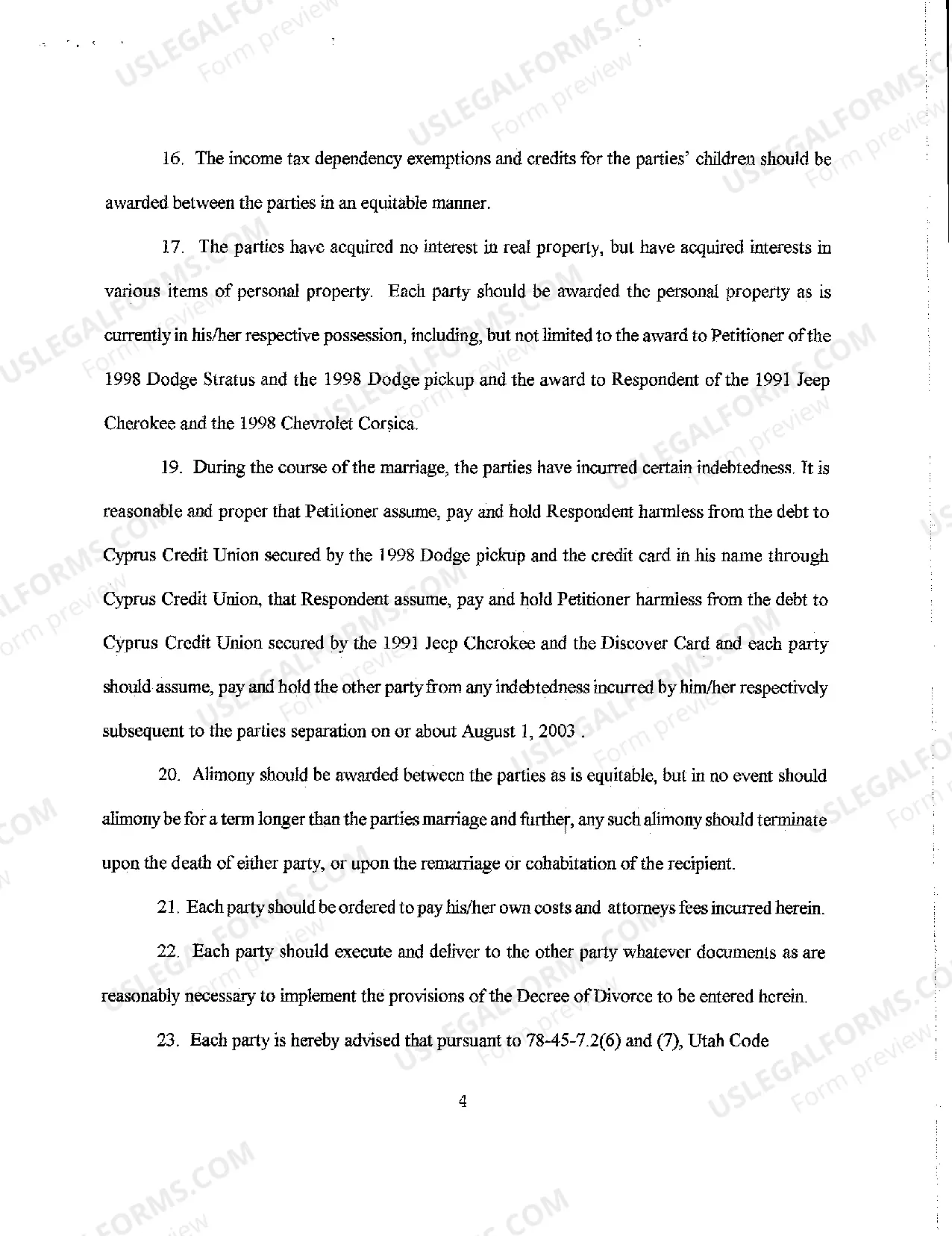 Preview A01 Verified Petition for Divorce