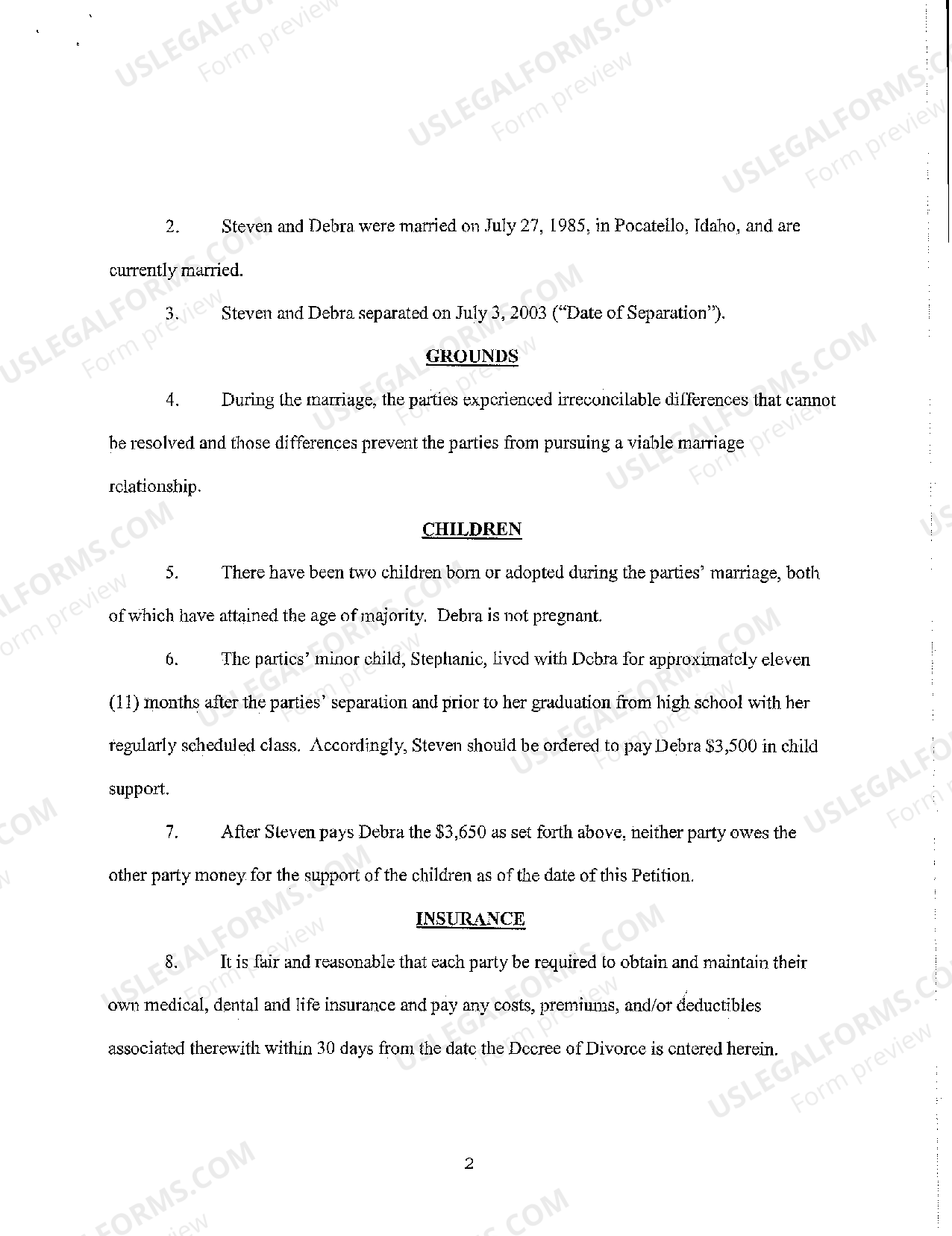 Utah Petition for Divorce | US Legal Forms
