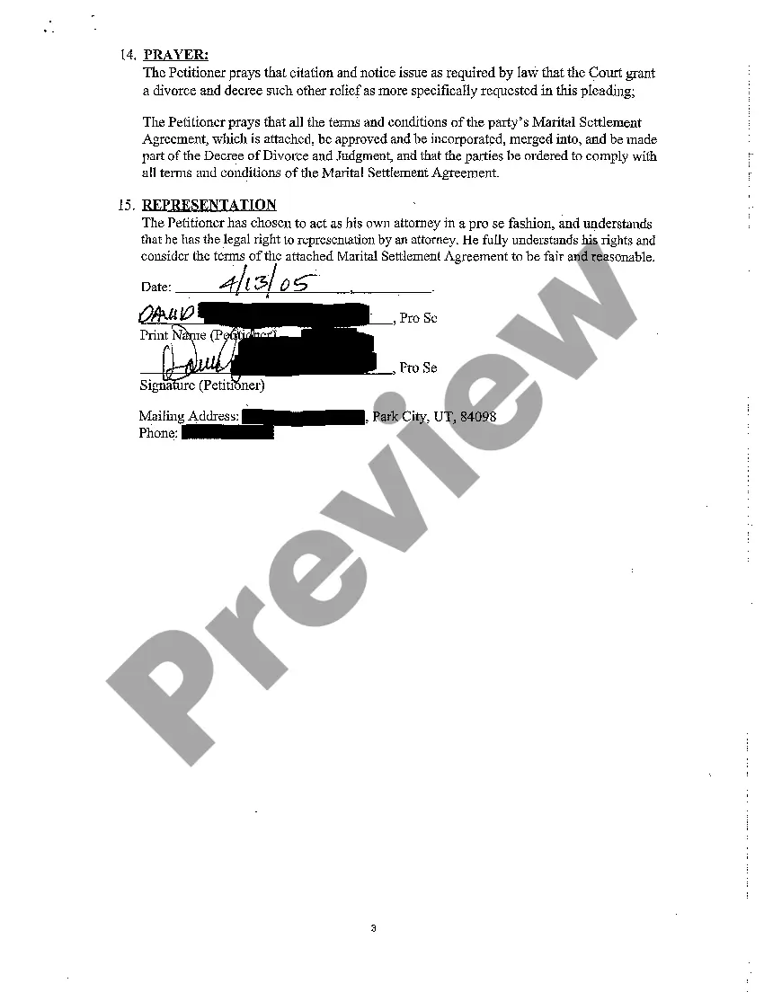 Preview A01 Verified Petition for Divorce