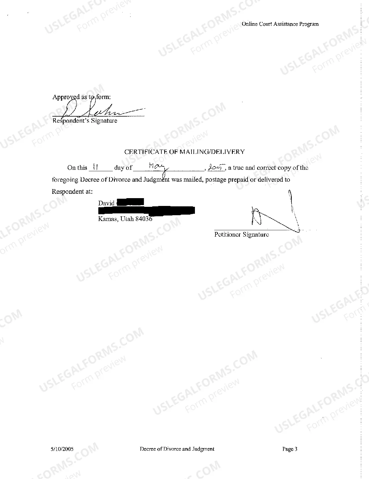 Preview A03 Decree of Divorce and Judgment