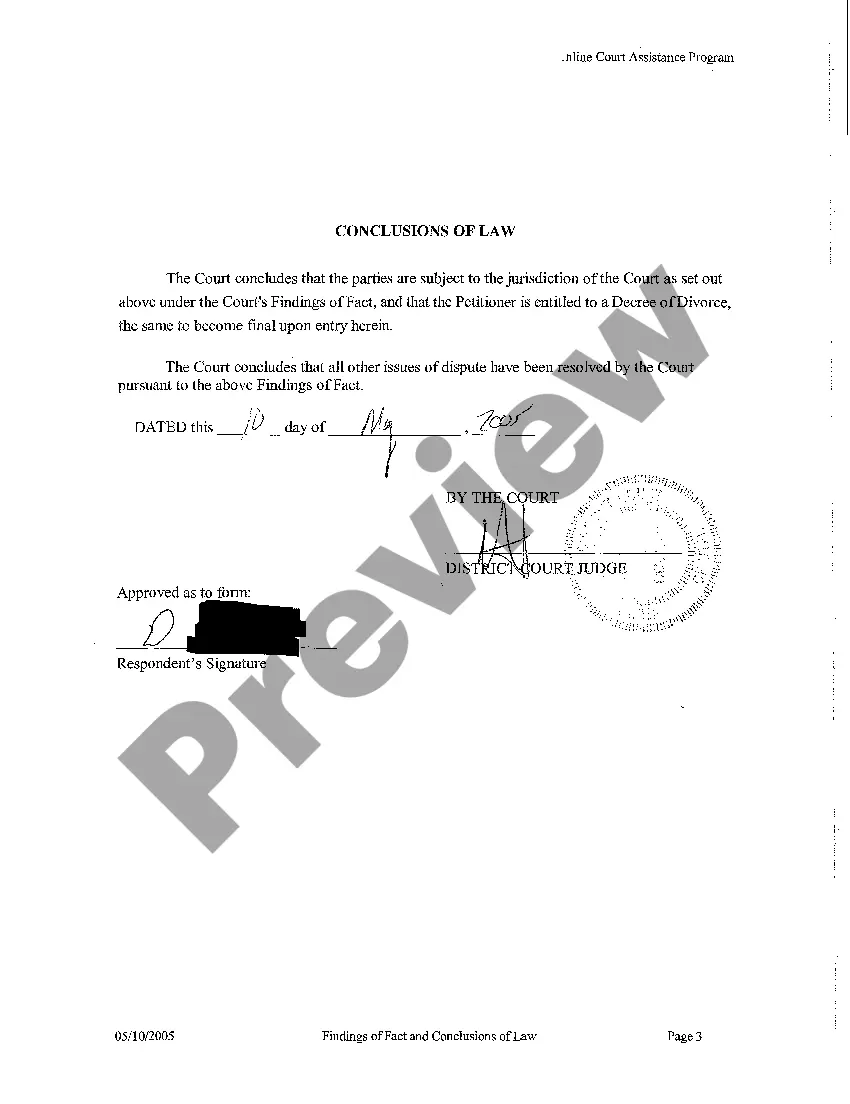 Get A02 Findings of Fact and Conclusions of Law Preview A02 Findings of Fact and Conclusions of Law