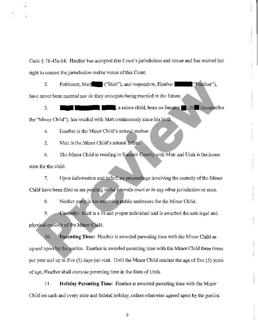 Get A03 Order Declaring Paternity and Determining Child Custody, Parenting Time and Child Support Preview A03 Order Declaring Paternity and Determining Child Custody, Parenting Time and Child Support