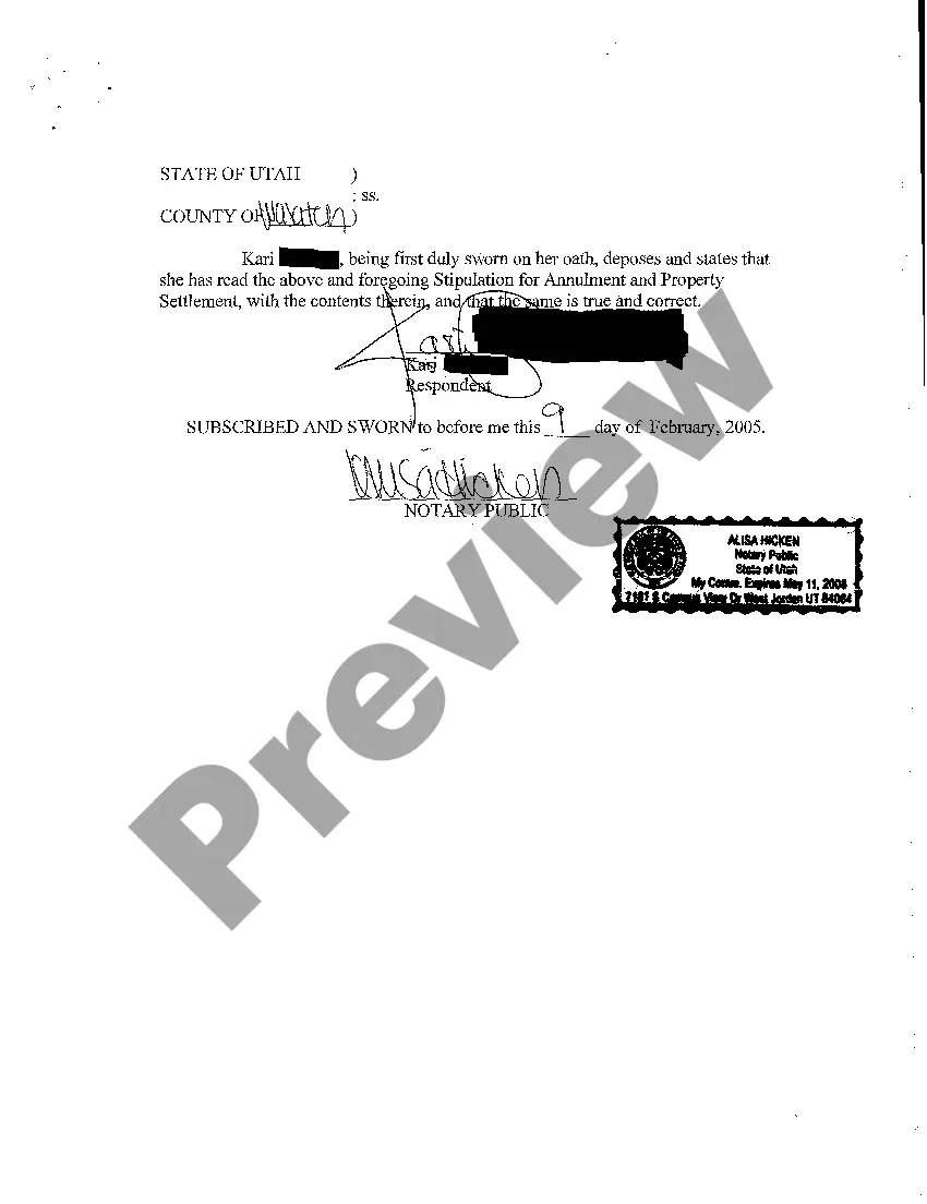 Get A03 Stipulation for Annulment and Property Settlement Preview A03 Stipulation for Annulment and Property Settlement