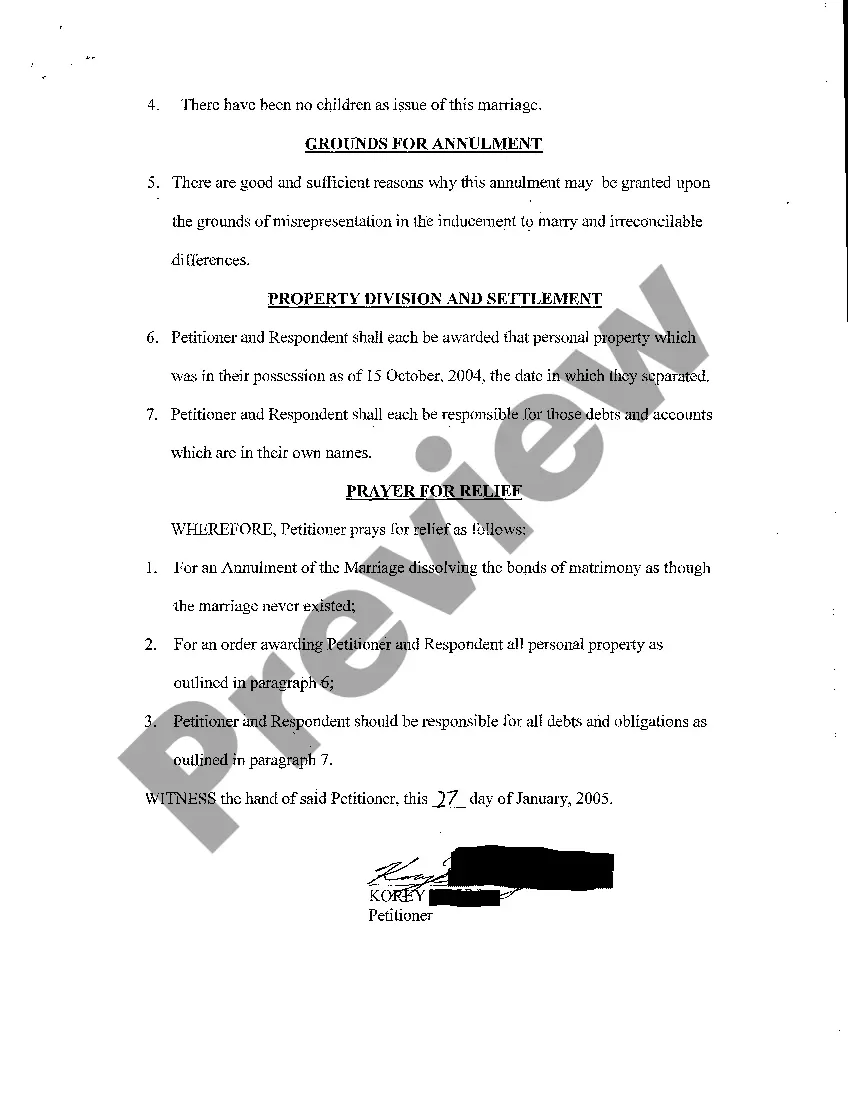 Preview A04 Complaint for Annulment