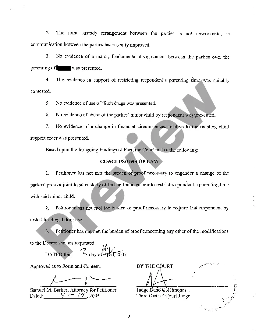 Preview A13 Findings of Fact and Conclusion of Law