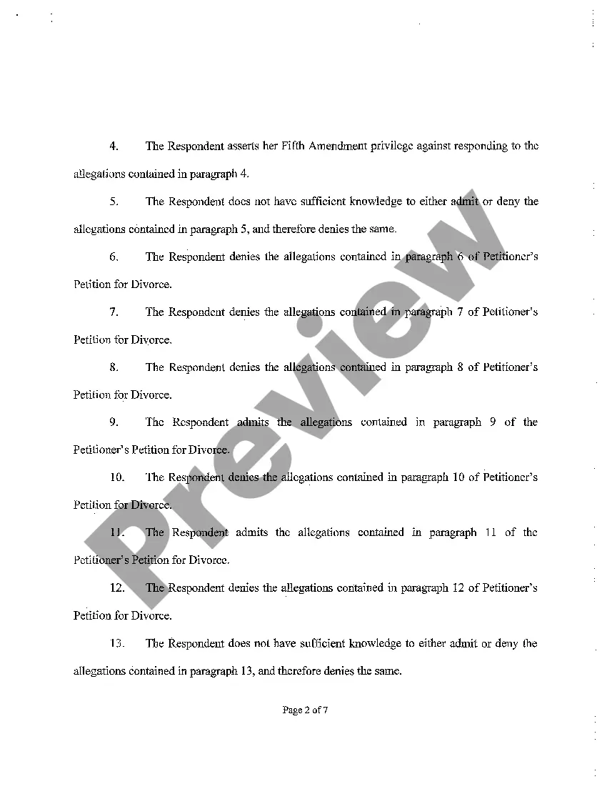 Get A04 Answer to Petition for Divorce and Counterclaim Preview A04 Answer to Petition for Divorce and Counterclaim